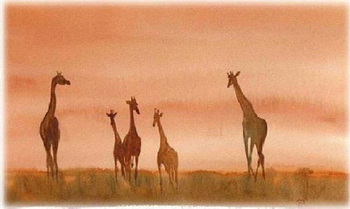 Giraffes at Dawn